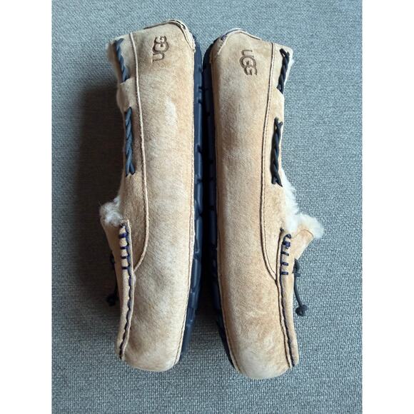 UGG Brett Mocassin Fur Lined Shoes Flats Womens 10 Beige - Picture 6 of 11